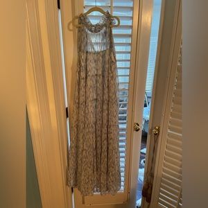 Entro high neck sleeveless dress - watercolor print